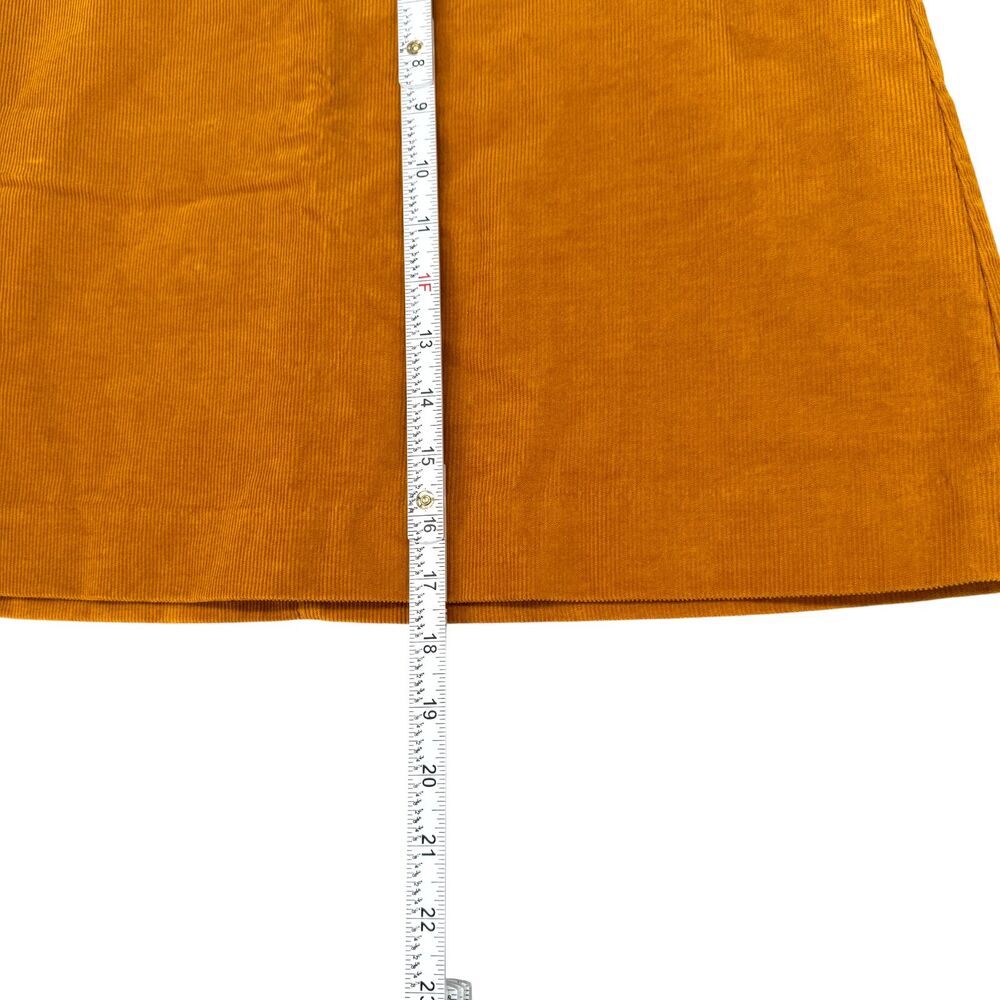 J Crew Corduroy A-Line Skirt Size 8 Yellow Mini Zip Lined Cotton G8210 Academia - Picture 11 of 12